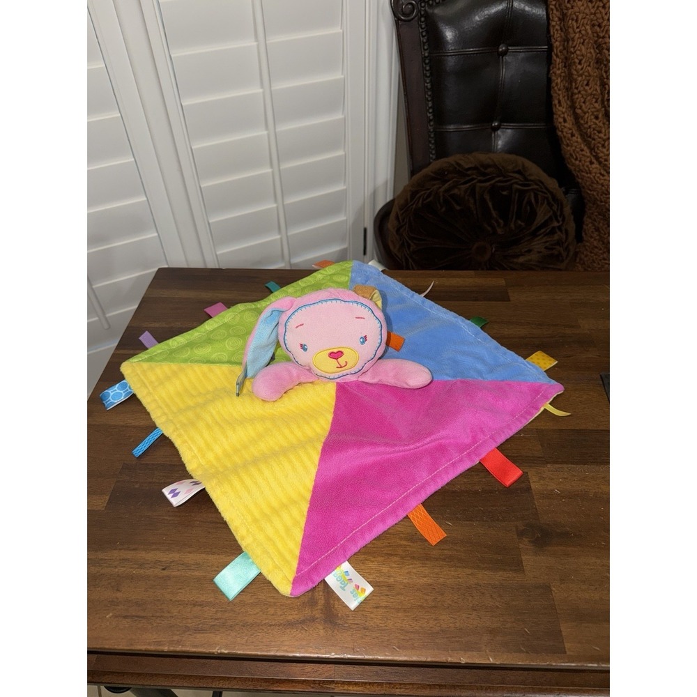 Taggies Patchkins‎ Plush Bunny Lovey Security Blanket Lovie